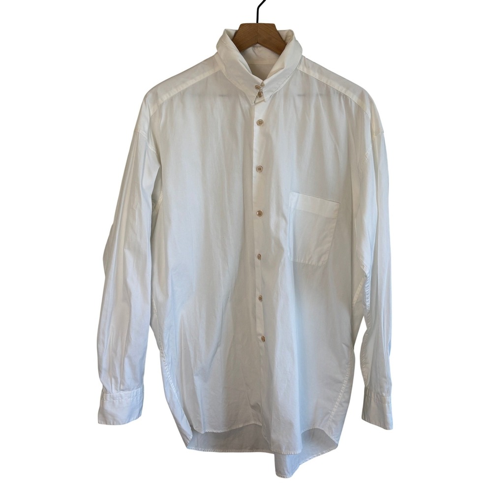 Vintage Romeo Gigli Archive‎ Oversized White Minimalist Shirt Mens M 90s Cotton